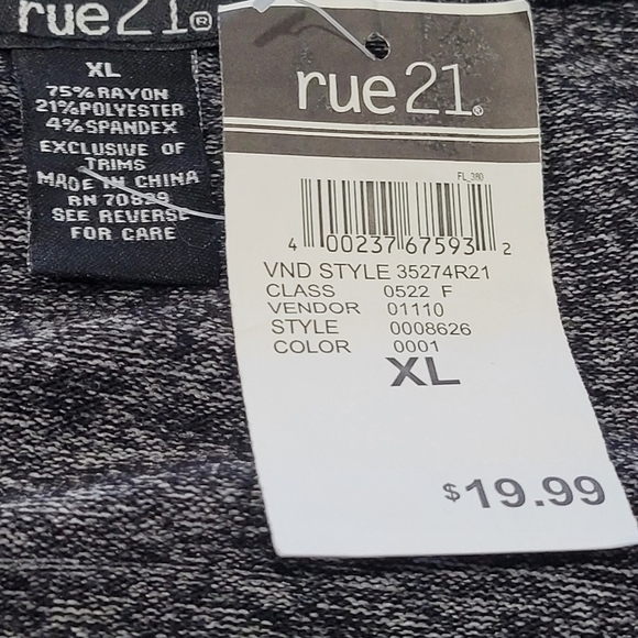 NWT XL Gray Cold Shoulder Long Sleeve Knit Blouse - Picture 5 of 5